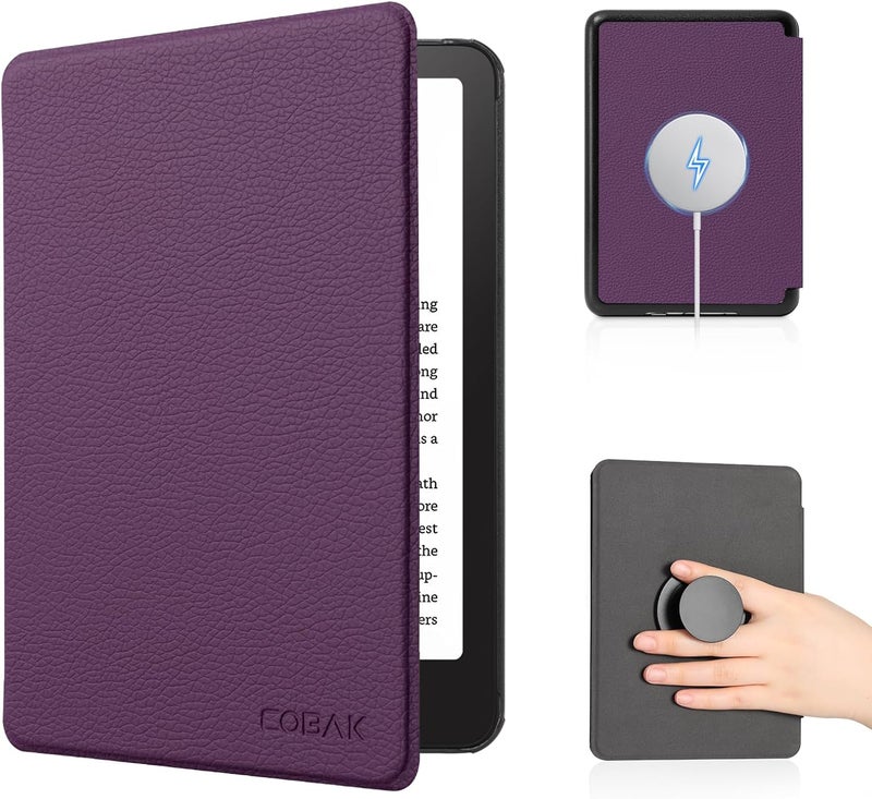 CoBak Magnetic Case for 6" Kindle 2024 and 2022 (11 Generation) - Compatible with PopSockets/UGREEN/Anker Magnetic Grip and Stand, Auto Sleep and Wake, Premium Protective Case for Kindle Basic, Violet - Image 1
